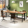 Giantex 8FT Conference Table, 4 PCS 48" Rectangular Mobile Meeting Room Desk w/Removable Storage Bag & 2 Hanging Hooks, Rolling Modern Seminar Boardroom Table for Office Conference Room, Natural by Giantex