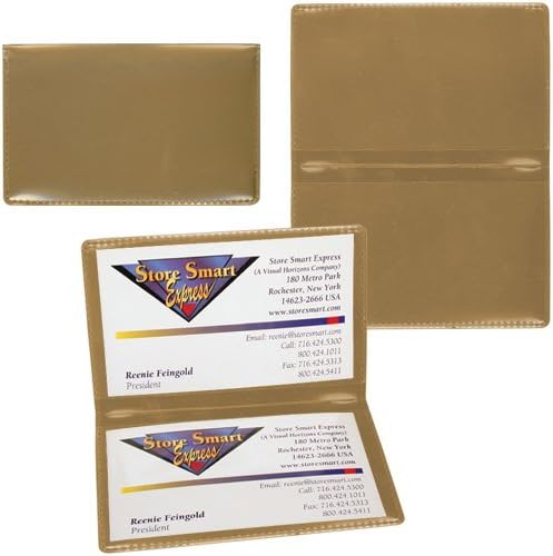 StoreSMART - Metallic Gold Folding Business Card Holders - 10 Pack - Polypropylene Plastic (RPP2915GD-10) - Image 3