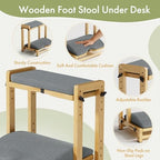 Double Step Foot Rest Under Desk with 4 Heights (Natural Color) - Image 4