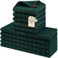 Homaxy Cotton Terry Kitchen Towels and Dishcloths Set of 10, Blackish Green by Homaxy