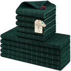Homaxy Cotton Terry Kitchen Towels and Dishcloths Set of 10, Blackish Green by Homaxy