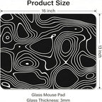 Glass Mousepad, 13x16 inch Black Tempered Glass Gaming Mouse Pad - Image 3