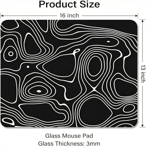 Glass Mousepad, 13x16 inch Black Tempered Glass Gaming Mouse Pad - Image 3