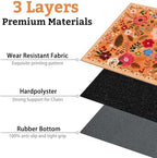 Office Chair Mat for Hardwood & Tile Floor,Boho Floral 36"x48" Computer Chair Mat for Rolling Chairs Carpet,Under Desk Non Slip Gaming Rug,Low-Pile Rubber Backing Large Protector Mat(Orange) - Image 3
