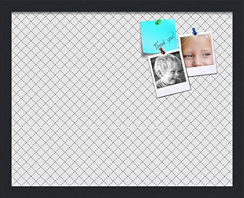 PinPix 19x15 inch Cork Bulletin Board. This Decorative Framed Pin Board Comes with Diamond Pattern in Grey Design and Satin Black. Ideal for Home, Office Decor or School (PinPix-126) by PinPixBulletinBoards