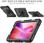 SEYMAC stock Tablet Case for Lenovo Tab One / K9 (TB305FU) 8.7 inch Drop-Proof Protection Cover with 360° Rotate Stand & Strap [Pen Holder] & Screen Protector 2025, Black - Image 4