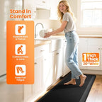 1-Inch Thick Anti-Fatigue Mat for Kitchen and Standing Desk,20"x94.5",Black - Image 5