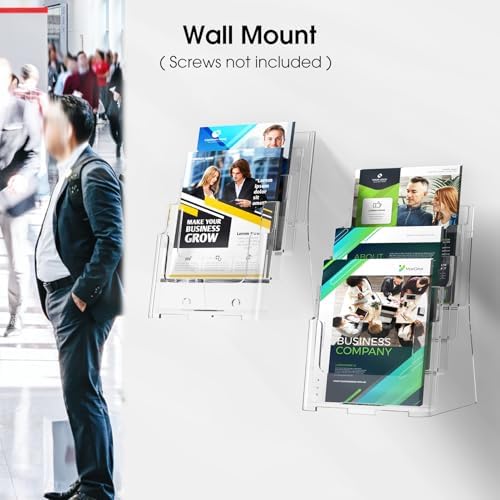 MaxGear Acrylic Brochure Holder 6"x9", 4 Tier, 2 Pack - Image 4