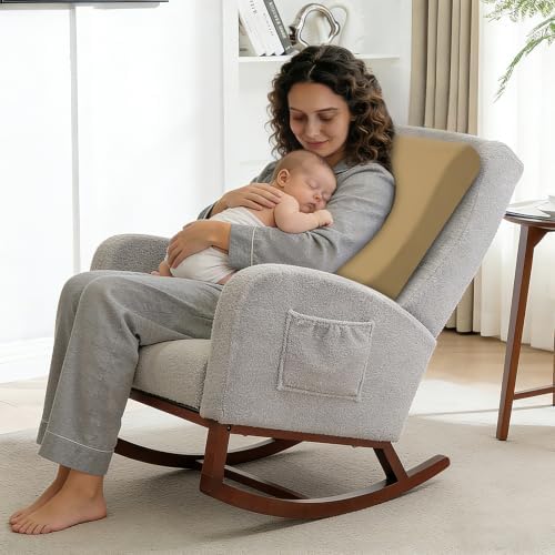 2-in-1 Neck Pillow Lumbar Support Pillow for Recliner Couch & Nursery Glider Chairs- High-Resilient Foam Cushion Ergonomic Back Support for Comfort in Rocking, Feeding, Nursing Brown S - Image 3