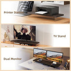 Monitor Stand Riser, 25x10 in Wood & Acrylic Computer Desk Organizer Shelf - Image 7