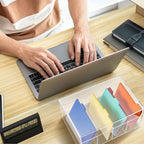 Mooliwe Index Card Holder Acrylic Organizer 50 Dividers, 5 x 8 Inch - Image 3
