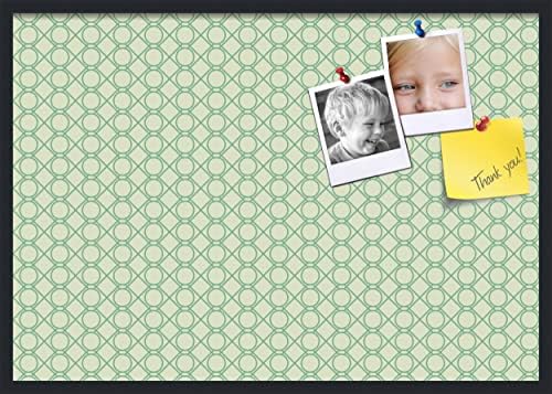 PinPix 40x28 inch Cork Bulletin Board. This Decorative Framed Pin Board Comes with Diamond Pattern in Green Design and Satin Black. Ideal for Home, Office Decor or School (PinPix-586) by PinPixBulletinBoards