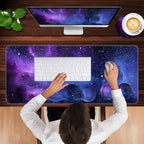 Keyboard Wrist Rest and Mouse Pad with Wrist Support Set Ergonomic Coaster,Memory Foam,Easy Typing Pain Relief,Large XL Desk Mat 31.5"x 11.8",Galaxy Design - Image 4