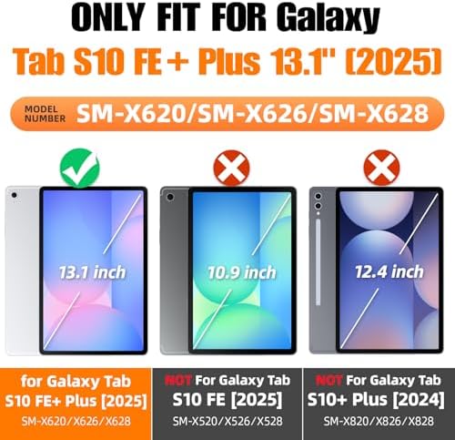 SEYMAC stock Case for Samsung Galaxy Tab S10 FE+ Plus 5G Tablet Case 13.1'' Protective with Screen Protector, Pen Holder, 360 Rotate Stand, Hand Strap, Shoulder Strap, SkyBlue1 - Image 3