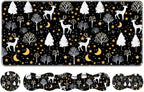 Keyboard Wrist Rest Set,Memory Foam Wrist Support Mouse Pad,31.5"x11.8" Desk Mat for Comfortable Typing & Pain Relief,Non-Slip Base for Office & Home Use - Cute Training Deer and Trees by Unknown