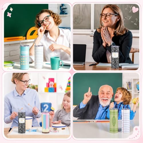 Geiserailie 6 Pcs 20 oz Pastel Composition Notebook Tumblers Teacher Gifts - Image 6