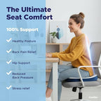 COOL GEL Memory Foam Seat Cushion, Gel Cooling Memory Foam, Office Chair Cushion for Tailbone, Sciatica & Back Pain Relief - Ergonomic U-Shaped with Non-Slip Base and Washable Cover - Image 4