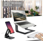 Urmust Laptop Stand for Desk, Black, Up to 15.6" Laptop - Image 2