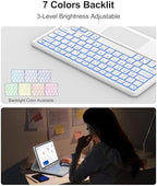 Keyboard Case for Samsung Galaxy Tab S10 FE+ Plus 13.1'' 2025, Galaxy Tablet S10FE+ Case Keyboard with Trackpad, Backlit Touch Keypad with S Pen Holder for Samsung Tab S10FE Plus, Light Grey - Image 5