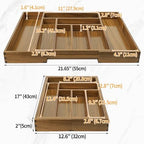 Luxury Acacia Kitchen Drawer Organizer - Silverware Organizer - Utensil Holder and Cutlery Tray with Grooved Drawer Dividers for Flatware and Kitchen Utensils (8 Slot), 17*12.4*2 inch - Image 5