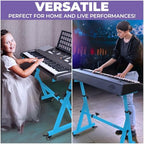 Liquid Stands Keyboard Stand w/ Wheels - Z Style Adjustable & Portable Professional Heavy Duty Digital Piano Stand - Fits 54-88 Key Electric Pianos - Sturdy Rolling Musical Keyboard Support - Image 6