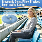 CloudBliss Donut Pillow Stadium Seat Cushion for Tailbone Pain Relief and Hemorrhoids, Memory Foam Seat Chair Cushion, Portable Seat Cushions for Bleachers, Car, Home & Office - Image 3
