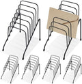 6 Pcs Metal Incline Desk Flip Organizer Rack Small Desktop File Folder Sorter 6 Compartment Wire Vertical Incline Magazine Holder for Mail Paper Book Magazine Filing Office Desk by Surfinton