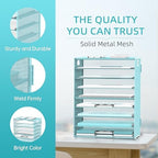 9-Tier Paper Organizer for Desk, Letter Tray with Handles, Blue, 2 Pack - Image 4