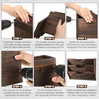 RattanView 3 Wall Wood File Organizer, Rustic Wood Holder - Image 4