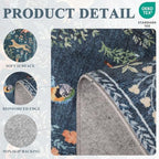 DUKINO 2x4 Rug for Entryway, Animal Washable Runner Rug for Kitchen, Blue - Image 5