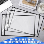 Feifeiya 10 Pack 11 x 17 Inch Job Ticket Holders, Dry Erase Pockets, Clear Paper Sleeves, Shop Ticket Holders, Writable and Erasable Document Cover, Transparent Pocket Cover(Black) - Image 5