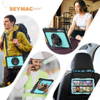 SEYMAC stock Case for Samsung Galaxy Tab S10 FE+ Plus 5G Tablet Case 13.1'' Protective with Screen Protector, Pen Holder, 360 Rotate Stand, Hand Strap, Shoulder Strap, SkyBlue1 - Image 6