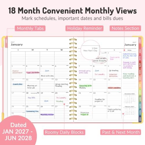Forvencer Planner 2027-2028, 18 Month Calendar Planner, Jan 2027-June 2028 - Image 3