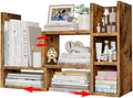 NUTIKAS Desk Shelves Desktop Organizer Shlef - Rustic Office Organization for Top of Desk Organizers and Accessories Corner Bookshelf Table Top Shelving Small Hutch Decorations for Office by NUTIKAS
