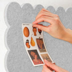 Lightomorrow Scalloped Bulletin Board, 36 x 24 Inches Felt Pin Board - Decorative Cork Alternative for Wall, Foldable Picture Self-Adhesive Vision Prayer Board with 20 Pushpins - Light Gray - Image 4