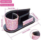 KEYPOWER Pen Pencil Holder Business Name Cards Decorative Bling Crystal Rhinestone PU Leather Gift for Women Girls (Pink) - Image 7