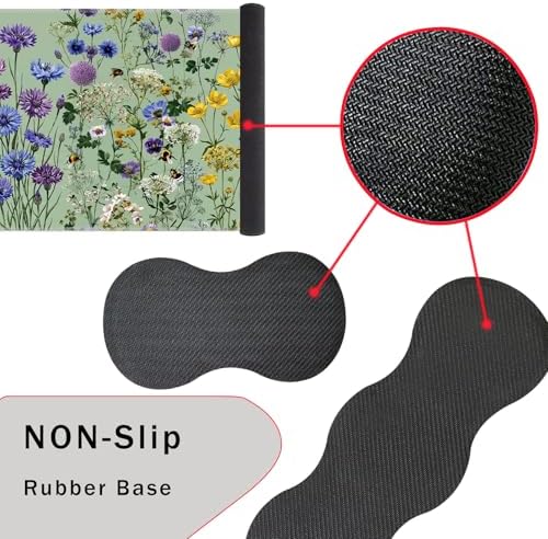 Keyboard Wrist Rest and Mouse Pad with Wrist Support Set Ergonomic Coaster,Memory Foam,Easy Typing Pain Relief,Large XL Desk Mat 31.5"x 11.8",Bee Wildflower Meadow - Image 3