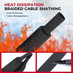 2 in 1 Heat Shrink Braided Sleeving Fabric Tubing 3/8"-60FT - Image 6