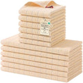 Homaxy Cotton Terry Kitchen Towels and Dishcloths Set of 12, Apricot by Homaxy
