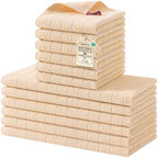 Homaxy Cotton Terry Kitchen Towels and Dishcloths Set of 12, Apricot by Homaxy