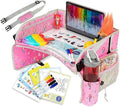 PILLANI Kids Travel Tray for Car - Toddler Car Activities, Car Seat Tray with Activity Sheets & Pens, Road Trip Essentials for Car & Airplane, Travel Lap Desk Accessories - Road Trip Activities Toys by Pillani
