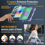 Case for iPad (A16) 11th/10th Generation 11/10.9 Inch 2025/2022, Ubearkk for iPad a16 case with Screen Protector, 360 Degree Rotating Stand Shoulder Strap Pencil Holder,Purple Mint - Image 3