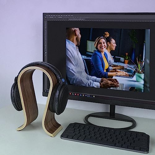 Linkidea Wooden Headphone Stand, Omega Headset Holder Desk Display Hanger for Over-Ear Gaming Headphones Compatible with Audio-Technica, Bose, AKG, Sennheiser, Beats, Sony - Image 5