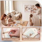 Pinkunn 13" x 17" Linen Fabric Bulletin Board with Ribbon Wall Decor, White - Image 3