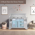 Hanging Diaper Caddy Organizer for Baby Crib - 3-in-1 Diaper Stacker for Changing Table Nursery Organization Storage Holder for Baby Essentials Attachment Portable Combining (Sky Blue) - Image 7