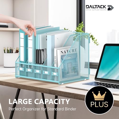 DALTACK 5-Slot Magazine File Holder, Metal Binder Holder, Blue - Image 2