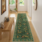 DUKINO 2x8 Washable Runner Rug, Non Slip Animal Kitchen Runner Rug, Green - Image 5
