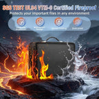 Fireproof Document Safe Box Hard-shell, with Lockable Zipper, 13 Pockets, Waterproof for Important Papers Binder, Fire/Water Resistant File Box for Travel, Home & Office, Organizer for Passport, Cards - Image 2