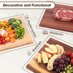 3 Pcs Acacia, Wenge & Rubberwood Chopping Wood Book Cutting Boards Set with Wooden Bookend Holder Book Shaped Solid Wood Cutting Board for Kitchen Fruits Vegetables Meat Fish Cheese Bread - Image 3