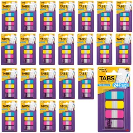 Post-it Tabs 0.4" x 2.8", 4 Assorted Colors, 24-Pack, Model 676-AYPV by Unknown
